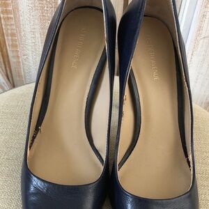 Saks Fifth Avenue Women's Navy Leather Heels